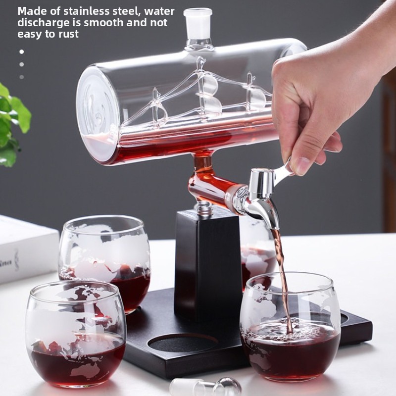 Decanter Aerator Set - Dekanter do wina ze szkła hartowanego