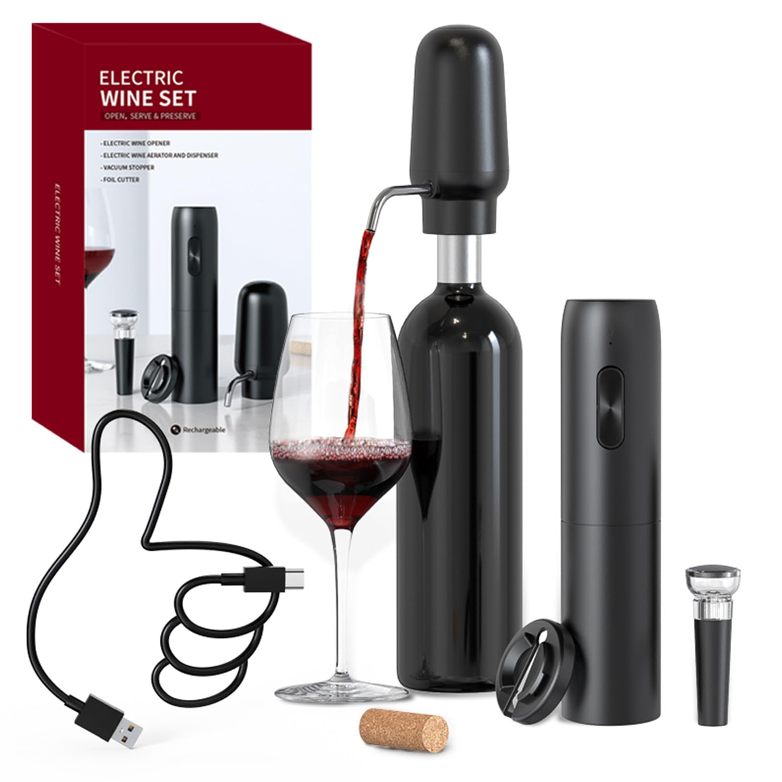 Decanter Aerator Set - Inteligentny elektryczny aerator do wina Zestaw