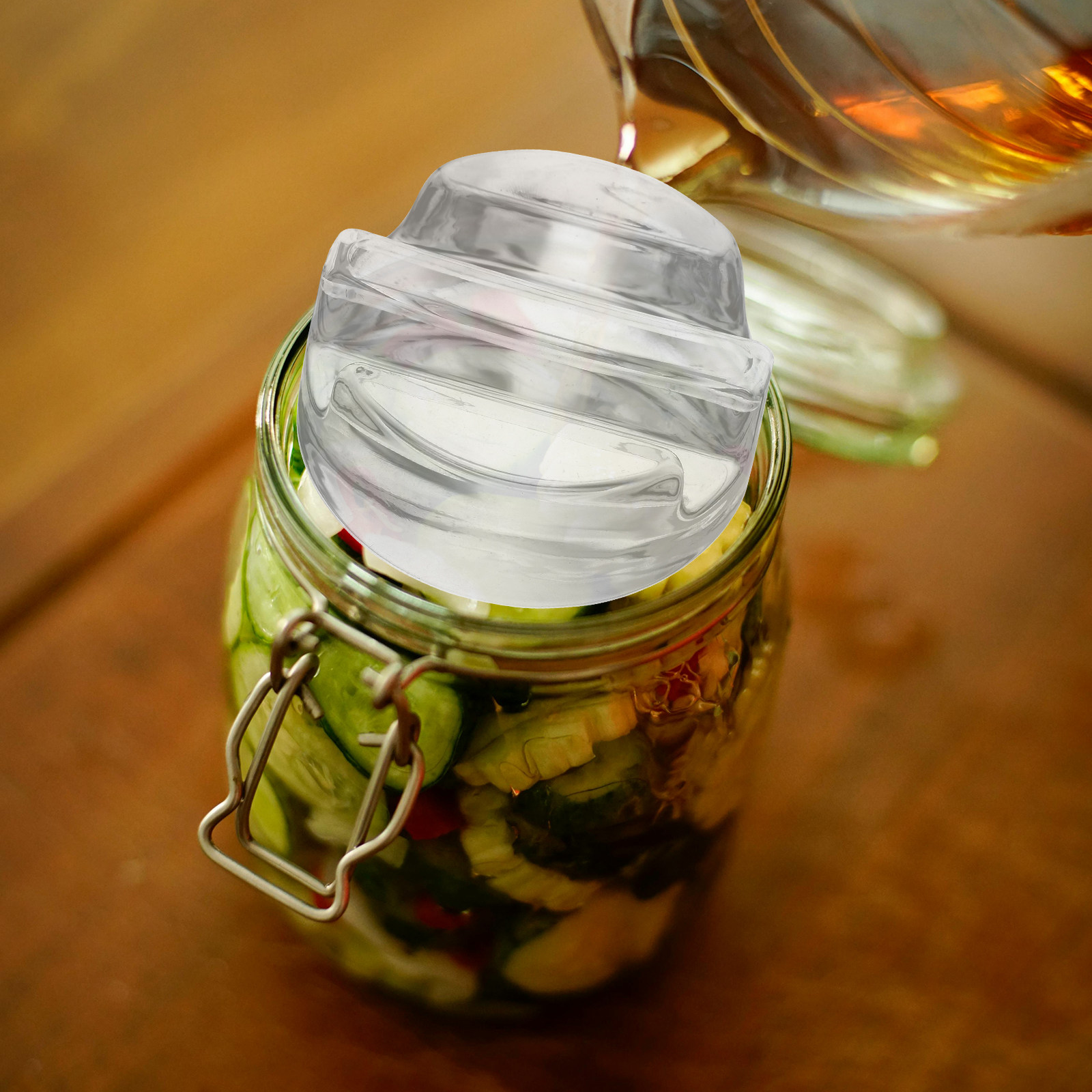 Wine Beer And Cider - Szklana pokrywa do fermentacji z wygodnym